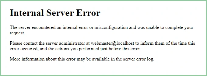 خطأ 500 Internal Server Error على APACHE