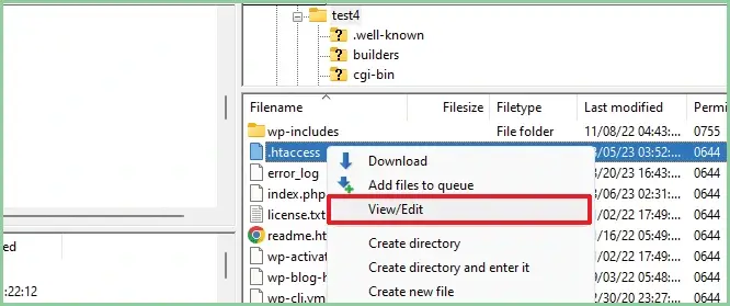 تعديل ملف .htaccess